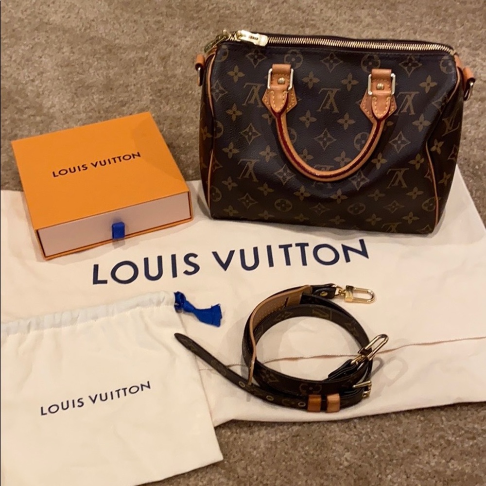 LV Speedy 25 Bandoulière w monogram strap